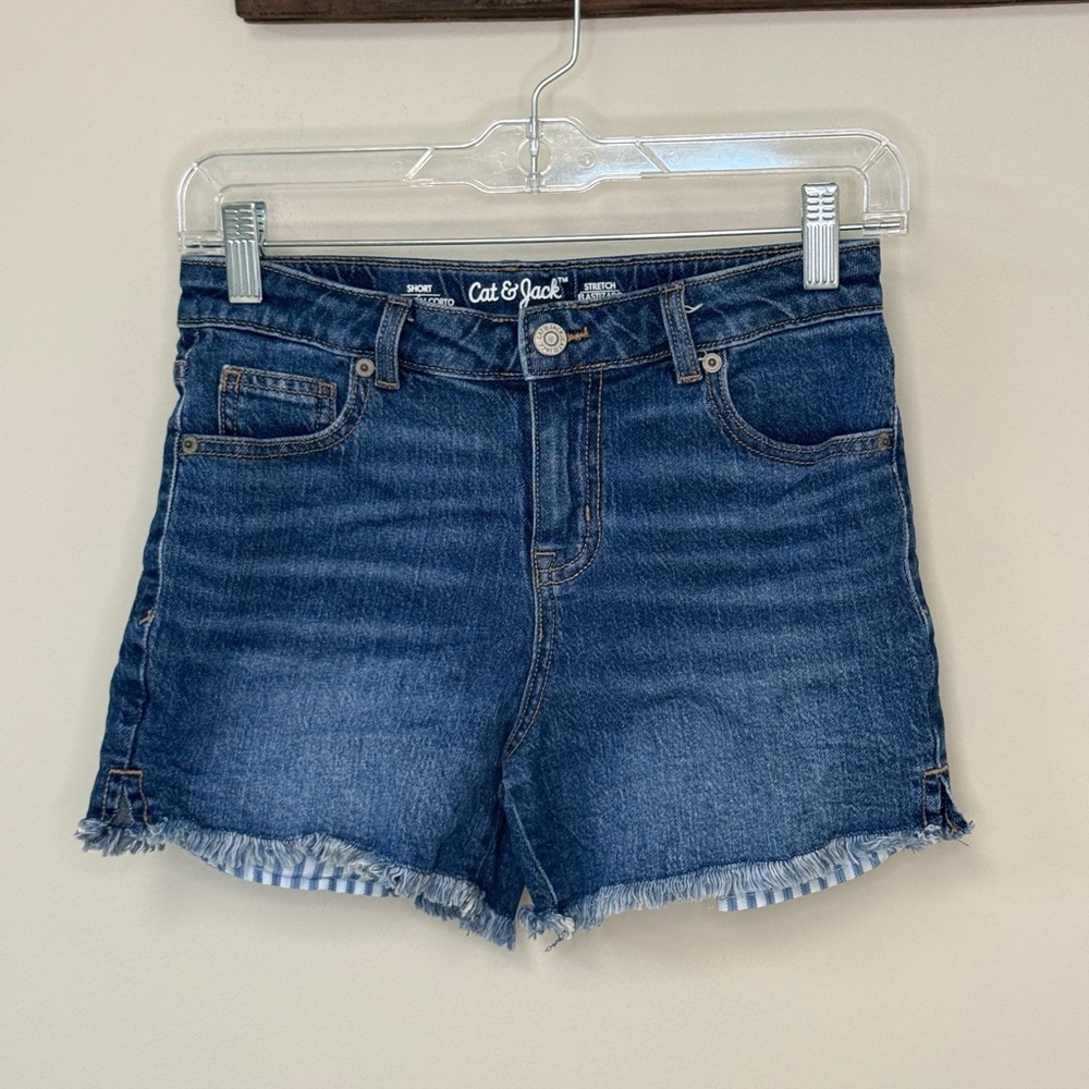 ⚡️3/$20⚡️Cat & Jack: Girls Blue Raw Denim Shorts, Size L (10-12)